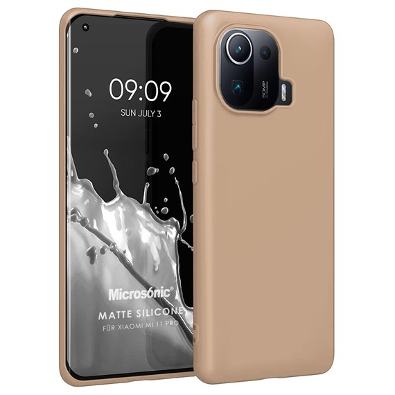 Microsonic Matte Silicone Xiaomi Mi 11 Pro Kılıf Gold 1