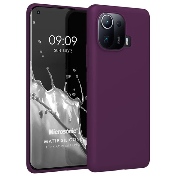 Microsonic Matte Silicone Xiaomi Mi 11 Pro Kılıf Mor 1