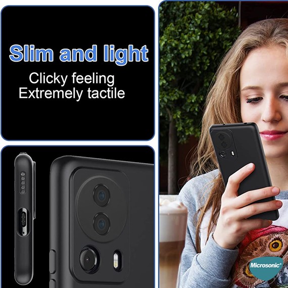 Microsonic Matte Silicone Xiaomi Mi 13 Lite Kılıf Siyah 2