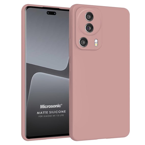 Microsonic Matte Silicone Xiaomi Mi 13 Lite Kılıf Rose Gold 1