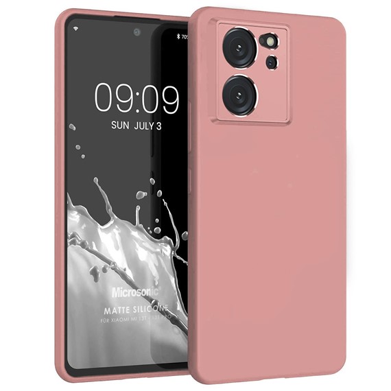Microsonic Matte Silicone Xiaomi Mi 13T Kılıf Rose Gold 1