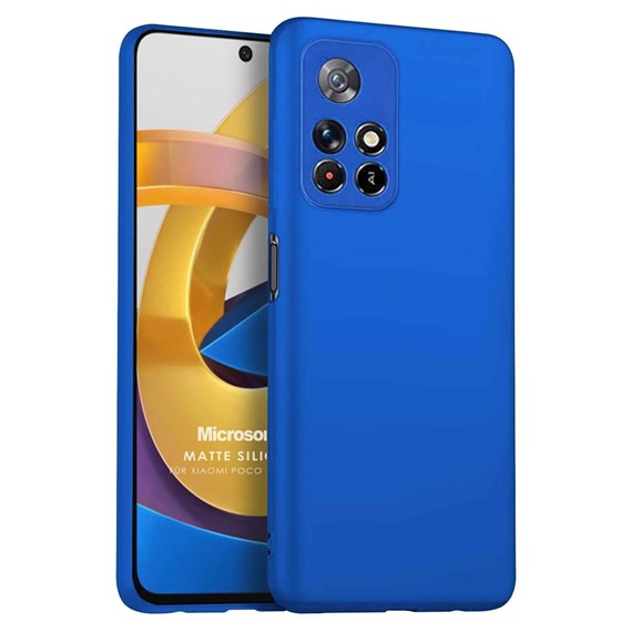 Microsonic Matte Silicone Xiaomi Poco M4 Pro Kılıf Mavi 1