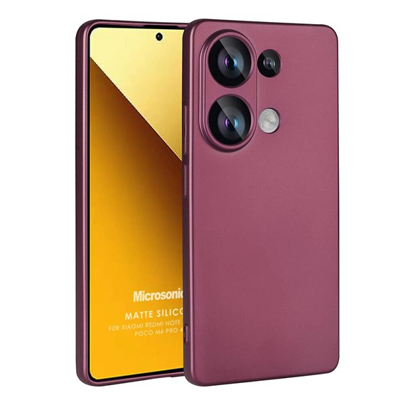 Microsonic Matte Silicone Xiaomi Poco M6 Pro 4G Kılıf Mor 1