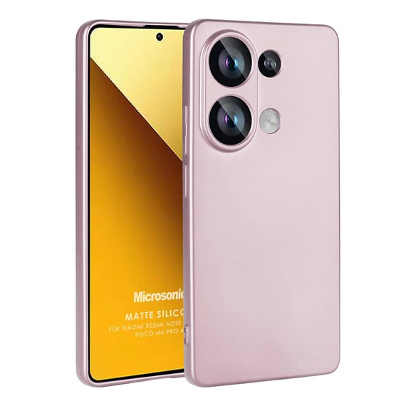 Microsonic Matte Silicone Xiaomi Poco M6 Pro 4G Kılıf Rose Gold 1