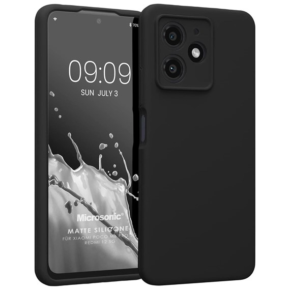 Microsonic Matte Silicone Xiaomi Poco M6 Pro 5G Kılıf Siyah 1