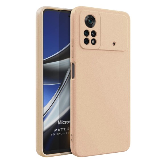 Microsonic Matte Silicone Xiaomi Poco X4 Pro 5G Kılıf Gold 1