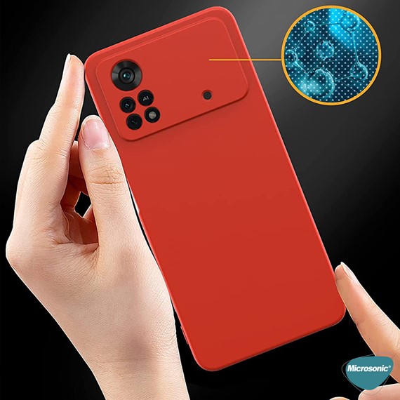 Microsonic Matte Silicone Xiaomi Poco X4 Pro 5G Kılıf Siyah 4