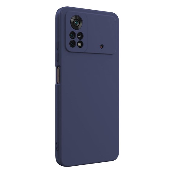 Microsonic Matte Silicone Xiaomi Poco X4 Pro 5G Kılıf Lacivert 2