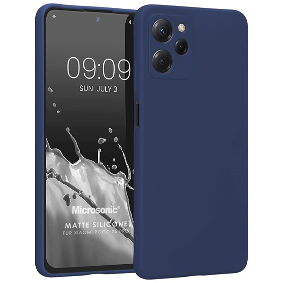 Microsonic Matte Silicone Xiaomi Poco X5 Pro Kılıf Lacivert 1