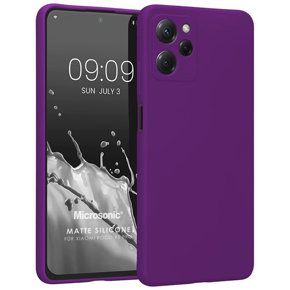 Microsonic Matte Silicone Xiaomi Poco X5 Pro Kılıf Mor 1