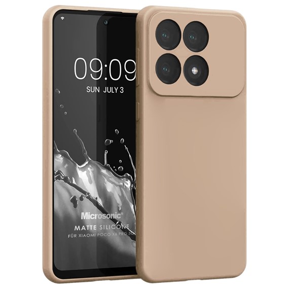 Microsonic Matte Silicone Xiaomi Poco X6 Pro 5G Kılıf Gold 1