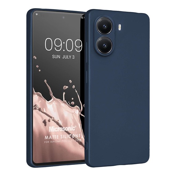 Microsonic Matte Silicone Xiaomi Poco X7 Pro Kılıf Lacivert 1