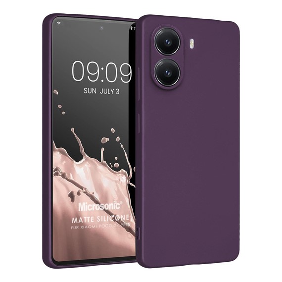 Microsonic Matte Silicone Xiaomi Poco X7 Pro Kılıf Mor 1