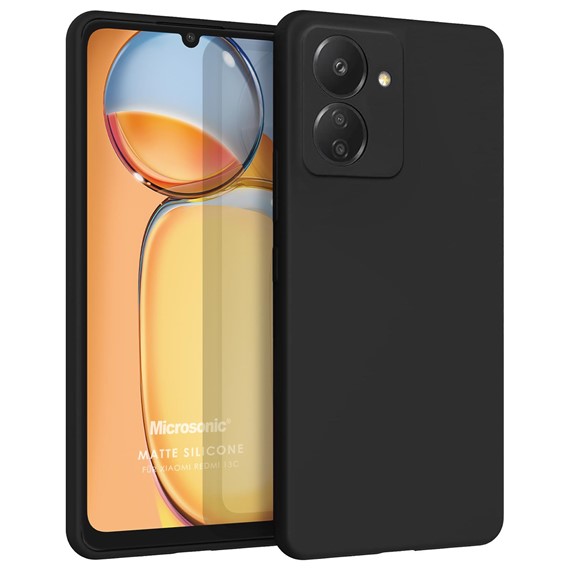 Microsonic Matte Silicone Xiaomi Redmi 13C Kılıf Siyah 1