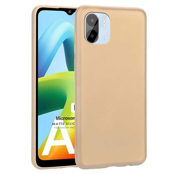 Microsonic Matte Silicone Xiaomi Redmi A1 Kılıf Gold 1