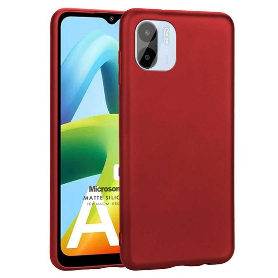 Microsonic Matte Silicone Xiaomi Redmi A1 Kılıf Kırmızı 1