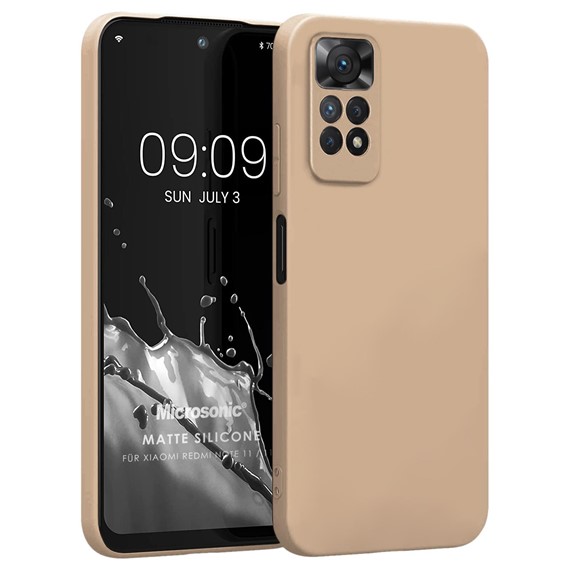 Microsonic Matte Silicone Xiaomi Redmi Note 11S Kılıf Gold 1