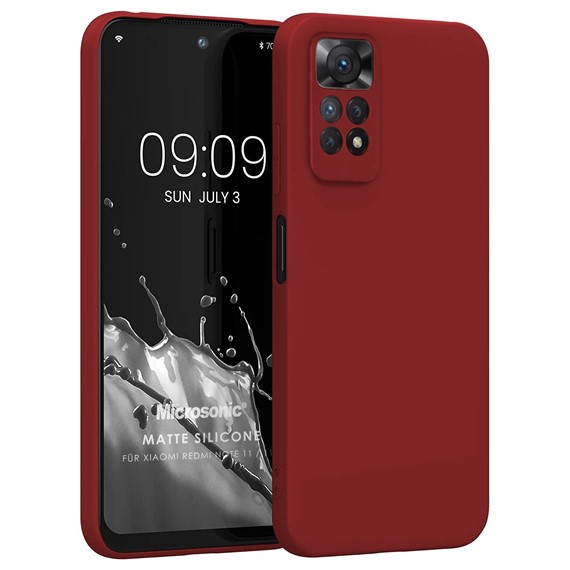 Microsonic Matte Silicone Xiaomi Redmi Note 11S Kılıf Kırmızı 1