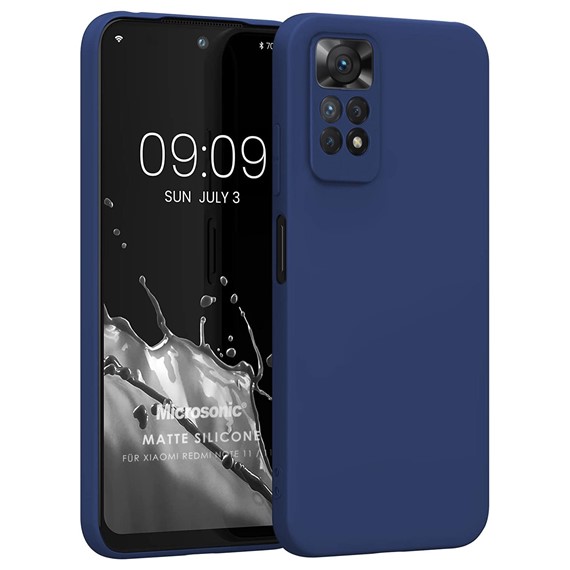 Microsonic Matte Silicone Xiaomi Redmi Note 11 Kılıf Lacivert 1