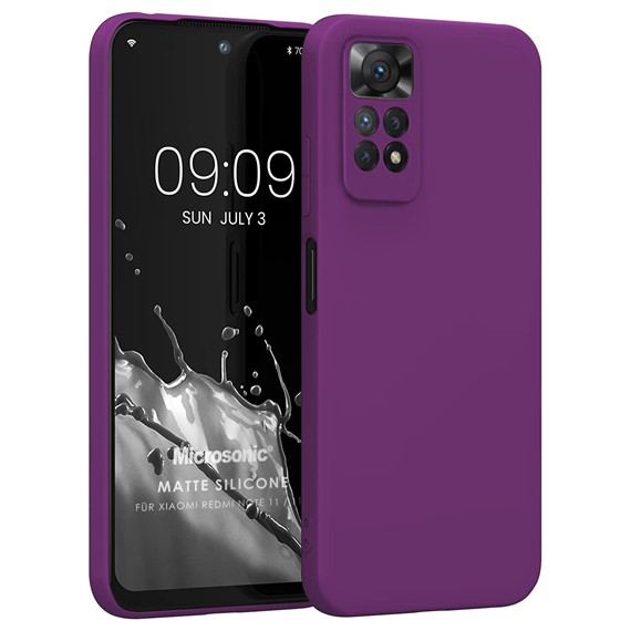 Microsonic Matte Silicone Xiaomi Redmi Note 11S Kılıf Mor 1