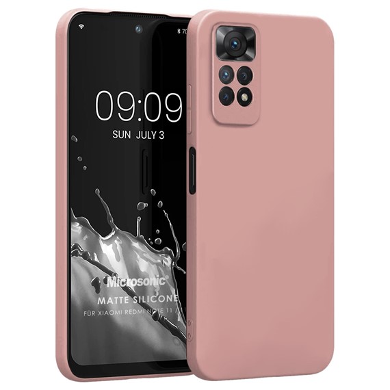 Microsonic Matte Silicone Xiaomi Redmi Note 11 Kılıf Rose Gold 1