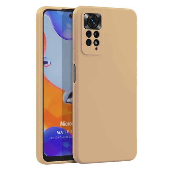 Microsonic Matte Silicone Xiaomi Redmi Note 11 Pro 5G Kılıf Gold 1