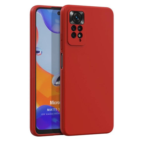 Microsonic Matte Silicone Xiaomi Redmi Note 11 Pro 5G Kılıf Kırmızı 1