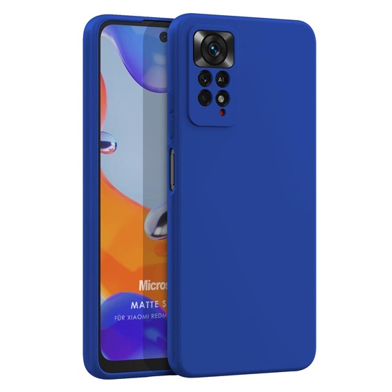 Microsonic Matte Silicone Xiaomi Redmi Note 11 Pro 5G Kılıf Mavi 1