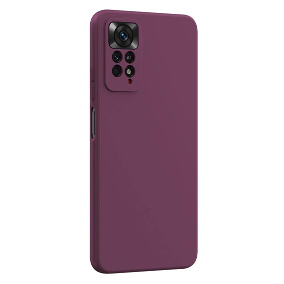 Microsonic Matte Silicone Xiaomi Redmi Note 11 Pro 5G Kılıf Mor 2