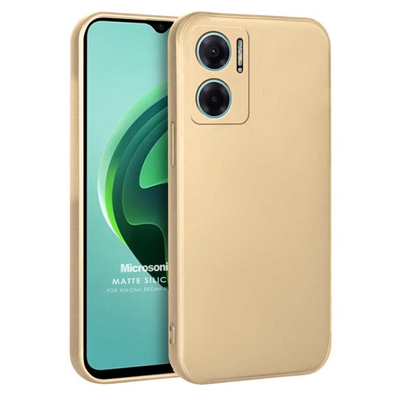 Microsonic Matte Silicone Xiaomi Redmi Note 11E Kılıf Gold 1