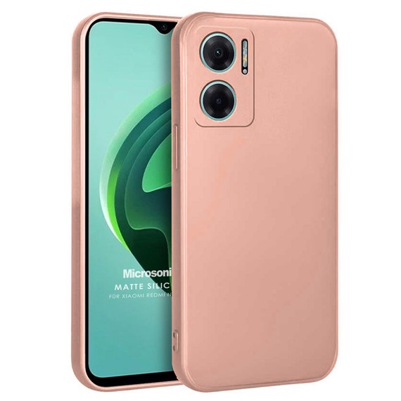 Microsonic Matte Silicone Xiaomi Redmi Note 11E Kılıf Rose Gold 1