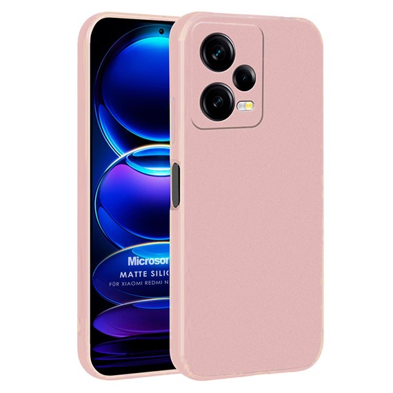 Microsonic Matte Silicone Xiaomi Redmi Note 12 Pro Kılıf Rose Gold 1