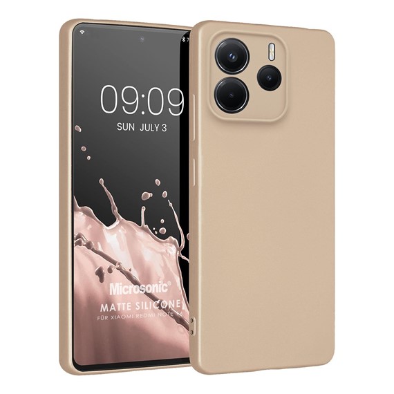 Microsonic Matte Silicone Xiaomi Redmi Note 14 5G Kılıf Gold 1
