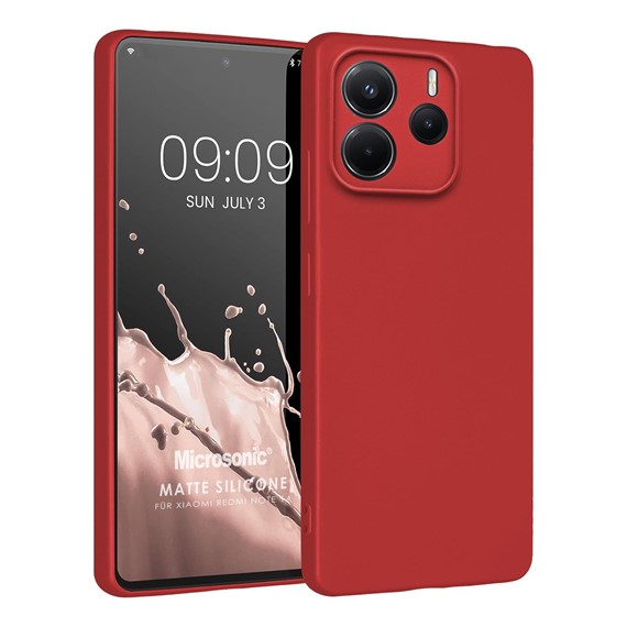 Microsonic Matte Silicone Xiaomi Redmi Note 14 5G Kılıf Kırmızı 1