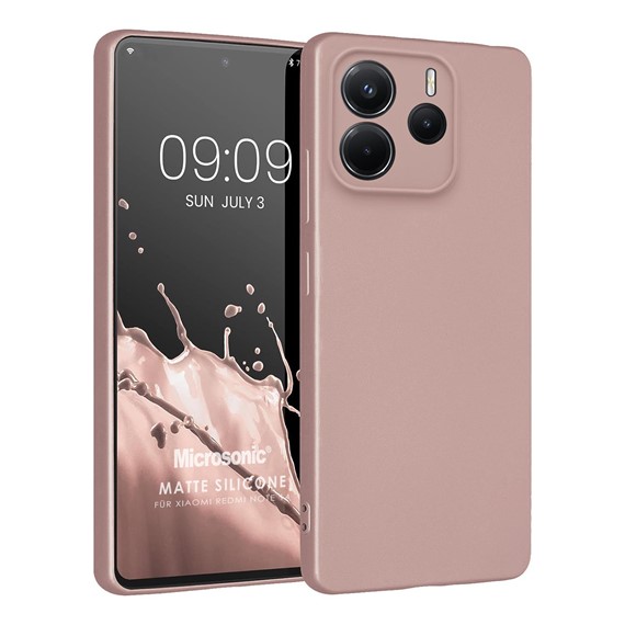 Microsonic Matte Silicone Xiaomi Redmi Note 14 5G Kılıf Rose Gold 1