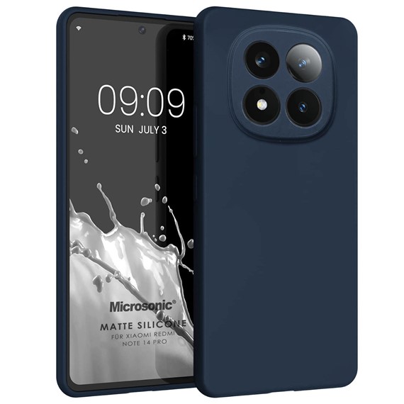 Microsonic Matte Silicone Xiaomi Redmi Note 14 Pro 4G Kılıf Lacivert 1