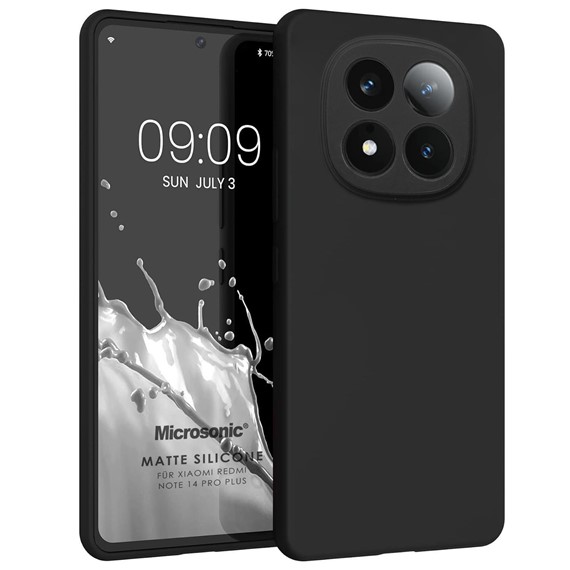 Microsonic Matte Silicone Xiaomi Redmi Note 14 Pro Plus Kılıf Siyah 1