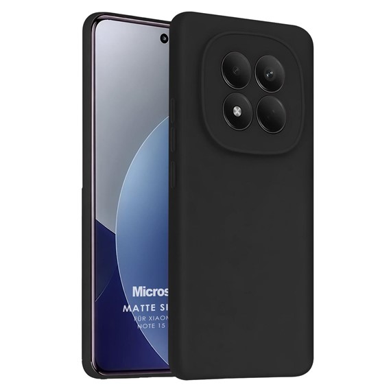 Microsonic Matte Silicone Xiaomi Redmi Note 15 Pro 5G Kılıf Siyah 1