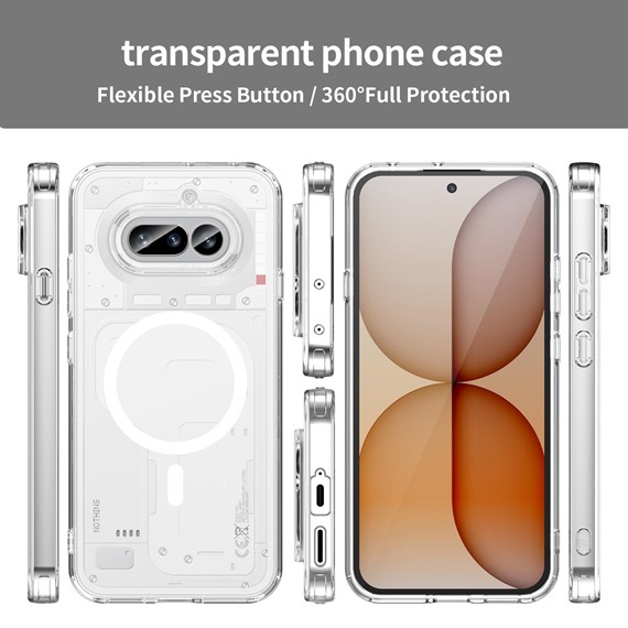 Microsonic Nothing Phone 4a Kılıf MagSafe Clear Sararmaz Şeffaf 5