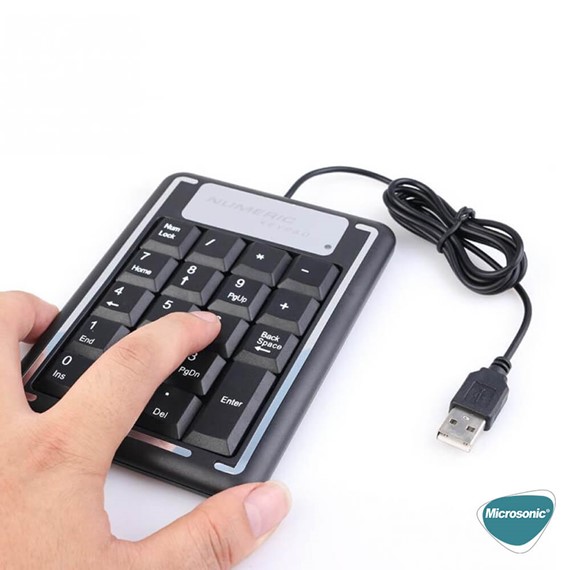 Microsonic Numeric Keypad Numpad USB Kablolu Keypad Numerik Klavye Siyah 6