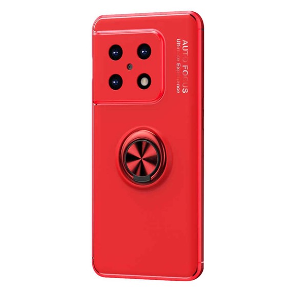 Microsonic OnePlus 10 Pro Kılıf Kickstand Ring Holder Kırmızı 2