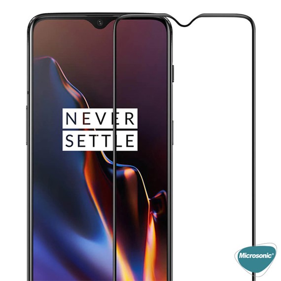 Microsonic OnePlus 7T Tam Kaplayan Temperli Cam Ekran Koruyucu Siyah 5