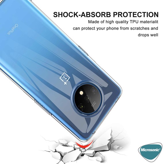 Microsonic OnePlus 7T Kılıf Transparent Soft Beyaz 4