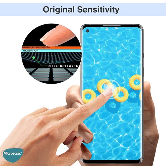 Microsonic OnePlus 8 Tam Kaplayan Temperli Cam Ekran Koruyucu Siyah 3