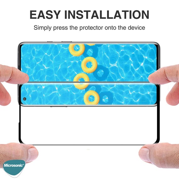 Microsonic OnePlus 8 Tam Kaplayan Temperli Cam Ekran Koruyucu Siyah 4