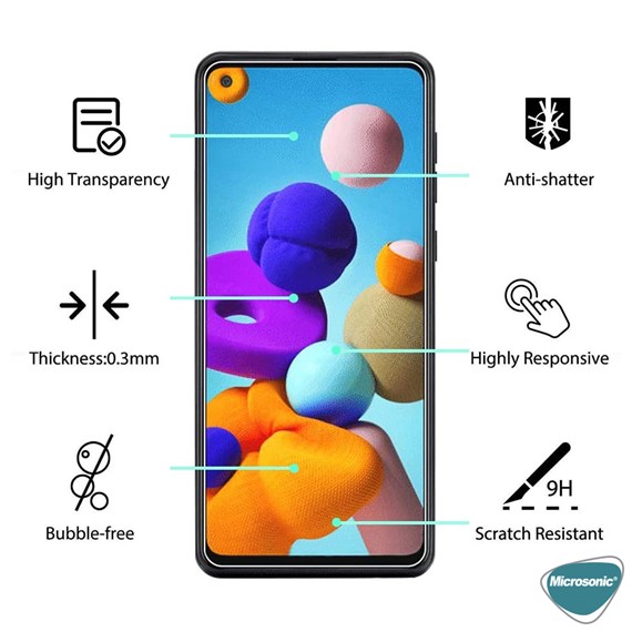 Microsonic OnePlus 8T Tempered Glass Cam Ekran Koruyucu 5