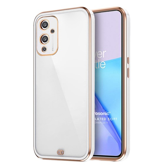 Microsonic OnePlus 9 Kılıf Laser Plated Soft Beyaz 1