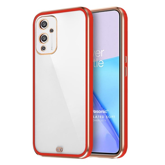 Microsonic OnePlus 9 Kılıf Laser Plated Soft Kırmızı 1