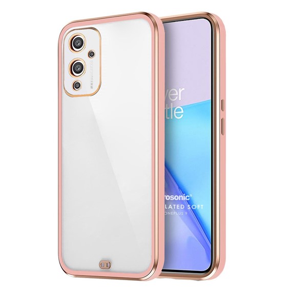 Microsonic OnePlus 9 Kılıf Laser Plated Soft Pembe 1