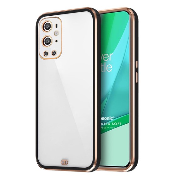 Microsonic OnePlus 9 Pro Kılıf Laser Plated Soft Siyah 1